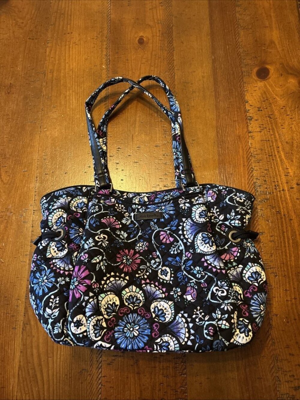 Vera Bradley Bramble Bag Blue Floral Handbag  Shoulder Bag